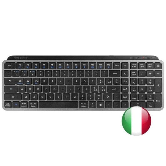 Tastiera Mars Gaming MK Silenkeys a membrana Layout IT wireless extra silenziosa AI