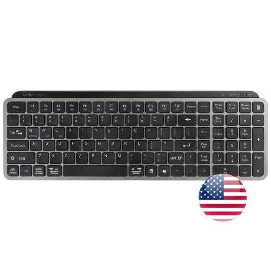 Tastiera Mars Gaming MK-SILENKEYS a membrana Layout US wireless switch scissor AI