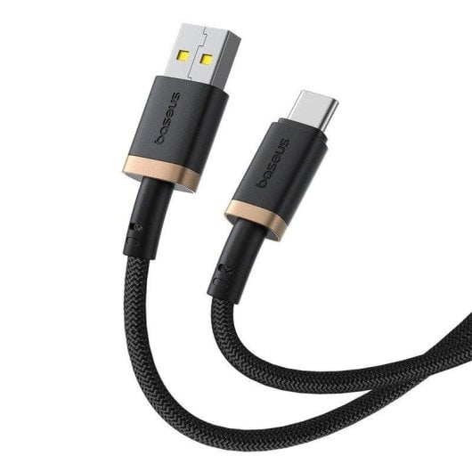 USB-C Ladekabel Baseus Dura 60W 1m Schnellladen Nylon Schwarz Gold