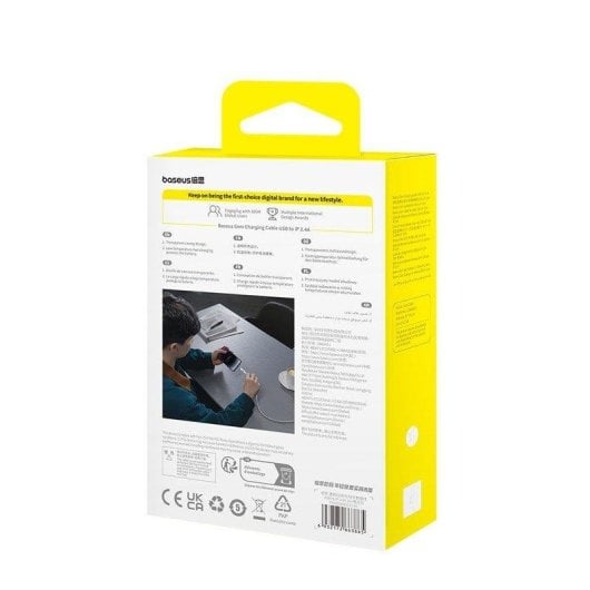 Ladekabel Baseus Gem USB A auf Lightning 2 m 2,4A Schnellladung Weiß