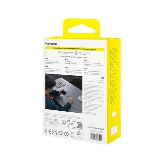 Ladekabel Baseus Gem USB A auf iP 1 m 2,4A Schnellladung Schwarz