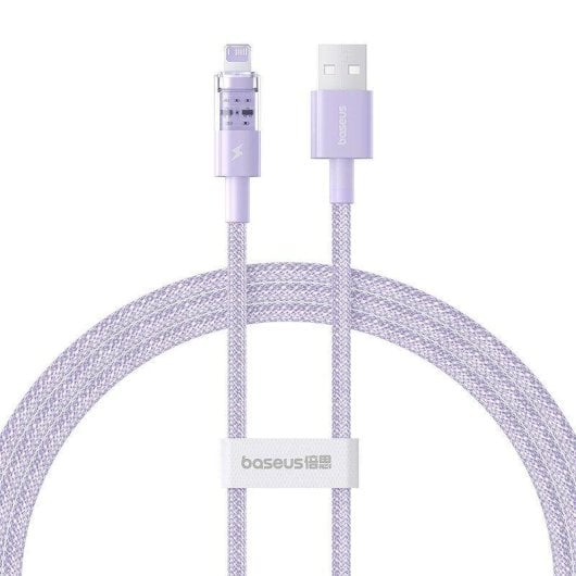 Ladekabel Baseus Gem USB-A zu iP 2.4A 1m Lila Schnellladung Nylon