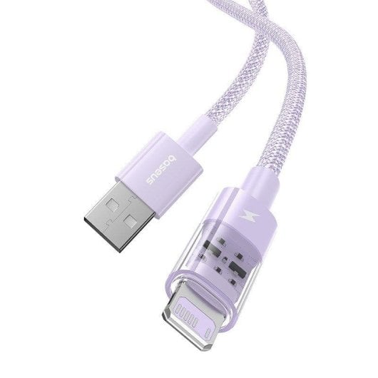 Ladekabel Baseus Gem USB-A zu iP 2.4A 1m Lila Schnellladung Nylon