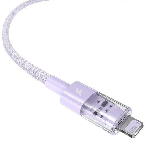 Ladekabel Baseus Gem USB-A zu iP 2.4A 1m Lila Schnellladung Nylon