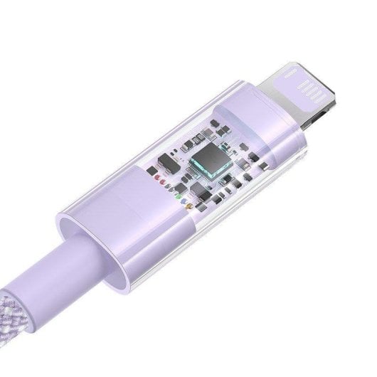 Ladekabel Baseus Gem USB-A zu iP 2.4A 1m Lila Schnellladung Nylon