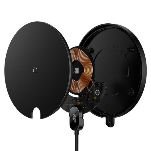 Carregador Baseus CCED000001 Wireless 15W Preto USB Interior