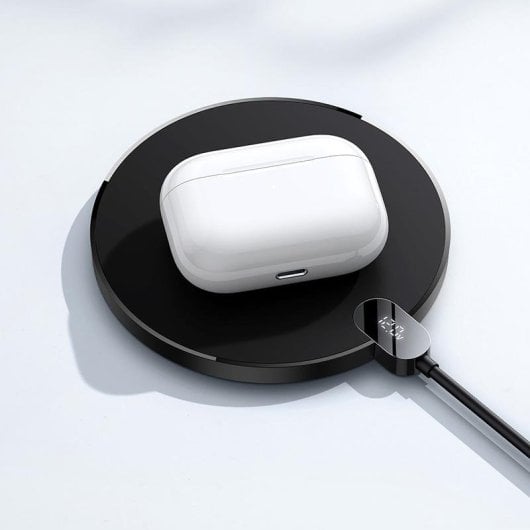 Carregador Baseus CCED000001 Wireless 15W Preto USB Interior