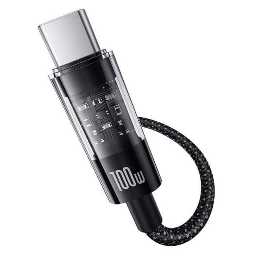 Ladekabel Baseus Gem USB-A auf USB-C 1 m 100 W Nylon Schwarz Schnellladung