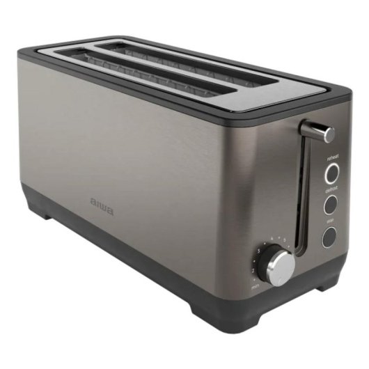 Broodrooster Aiwa KOFOTATSU 2 sleuven 1600 W 7 bruiningsstanden Opwarmen Ontdooien RVS