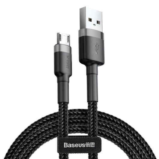 Câble USB Baseus CAMKLF-AG1 0,5 m USB A vers Micro-USB B Noir