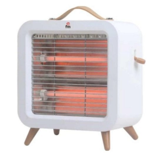 Calefator elétrico Fm Calefacção EV-400 400W quartzo branco segurança antivertical
