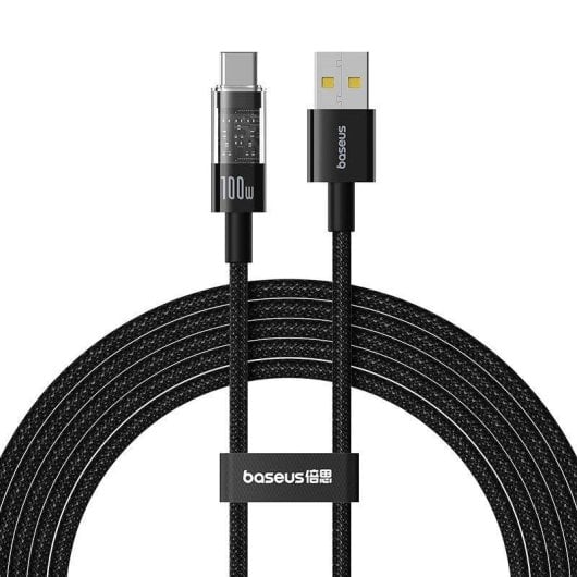 Cavo di ricarica Baseus Gem USB-A USB-C 2 m 100 W Nero