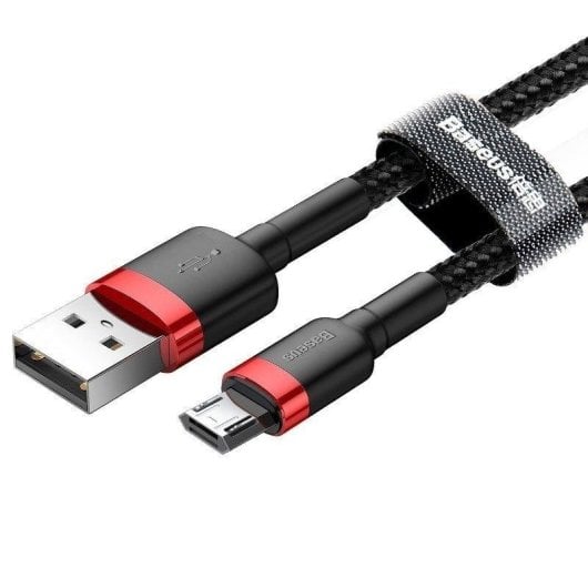 Câble USB Baseus Cafule 2 m USB A vers Micro-USB A Noir Rouge
