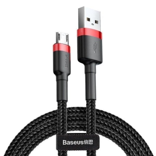Câble USB Baseus Cafule 2 m USB A vers Micro-USB A Noir Rouge