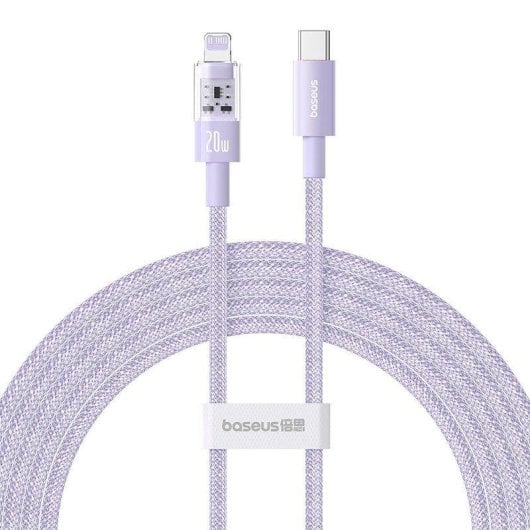 Ladekabel Baseus Gem USB-C auf IP 2 m 20W Lila Schnellladung