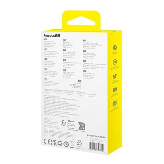 Ladekabel Baseus Gem USB-C auf IP 2 m 20W Lila Schnellladung