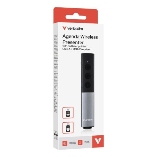 Pointeur sans fil Verbatim 32366 USB RF 100 m noir argent