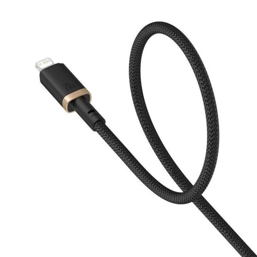 Ladekabel Baseus Dura USB-C 2m 20W Schnellladen Nylon Gold Schwarz