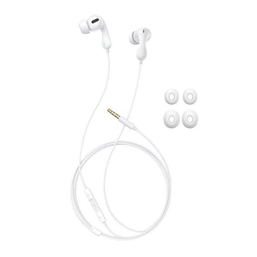 Auricolari Baseus Encok Hz20 con filo Jack 3.5 mm per chiamate e musica bianchi