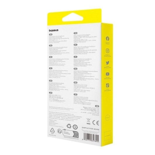 Auricolari Baseus Encok Hz20 con filo Jack 3.5 mm per chiamate e musica bianchi