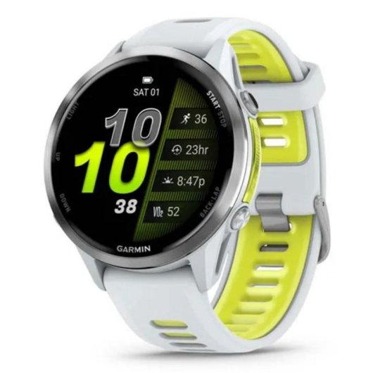 Garmin Forerunner 970 Bluetooth GPS Wifi 47mm AMOLED Titane Blanc S Oxymètre Pulsomètre Sommeil