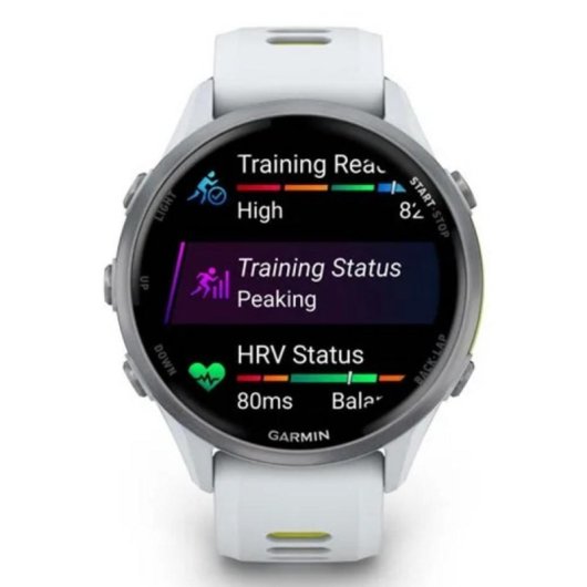 Garmin Forerunner 970 Bluetooth GPS Wifi 47mm AMOLED Titane Blanc S Oxymètre Pulsomètre Sommeil