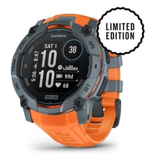 Garmin Instinct 3 Solar GPS 50mm MIP Naranja M/L Pulsómetro SpO2 Resist. Agua 10ATM