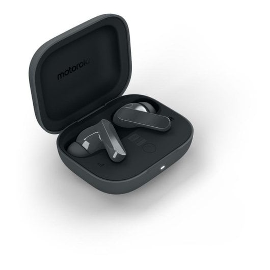 Auricolari Motorola Moto Buds Bass wireless Bluetooth con Cancellazione Attiva Rumore, Microfono triple, Resistente all'acqua, Nero