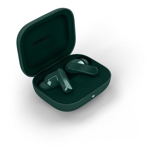 Auricolari Motorola Moto Buds Bass wireless Bluetooth con Cancellazione Attiva Rumore, triplo microfono, impermeabili, colore verde