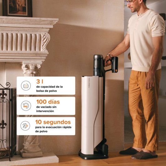 Aspirateur sans Fil Roborock H60 Hub Ultra 210W 90min HEPA Anti-Allergie Animaux