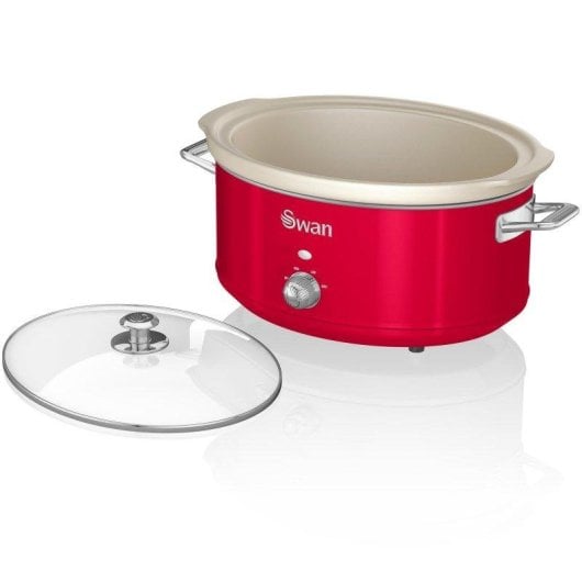 Olla de cocción lenta Swan SF17031RNEU 6,5 L cerámica antiadherente función mantener caliente retro