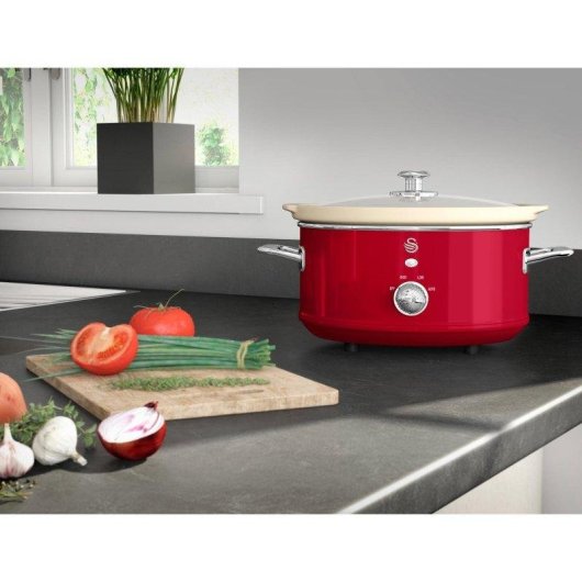 Schongarer Swan SF17021RNEU Retro 3,5L Keramikbehälter Antiadherend Keep Warm