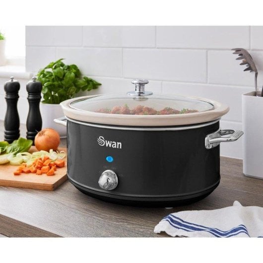 Olla de cocción lenta Swan SF17031BNEU Retro 6,5L cerámica extraíble