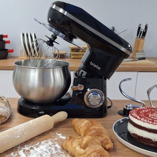 Küchenmaschine Briebe KM1164 5L Schwarz 1800W LED Touch 6 Stufen Pulsfunktion