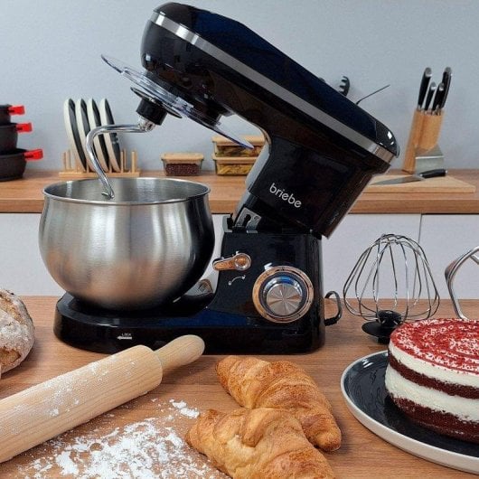 Küchenmaschine Briebe KM1164 5L Schwarz 1800W LED Touch 6 Stufen Pulsfunktion