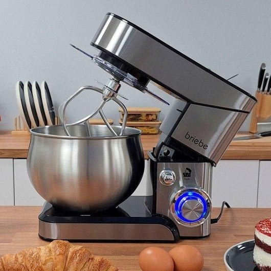 Küchenmaschine Briebe KM1114 5L Edelstahl 1800W 6 Geschwindigkeiten Planetarisches Rührsystem