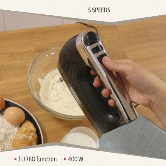 Handmixer Briebe HM1174BLK 400W 5 Stufen Turbo Funktion Schwarz