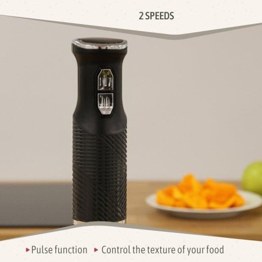 Stabmixer Briebe Hb1173blk 600W Schwarz Edelstahlklingen 2 Geschwindigkeiten