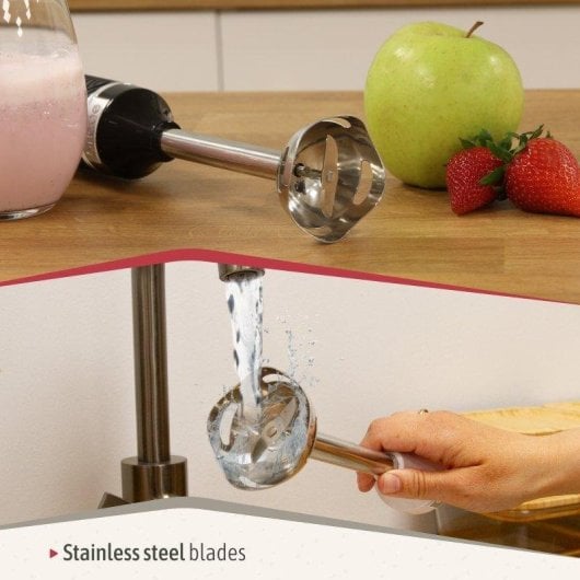 Stabmixer Briebe Hb1173blk 600W Schwarz Edelstahlklingen 2 Geschwindigkeiten