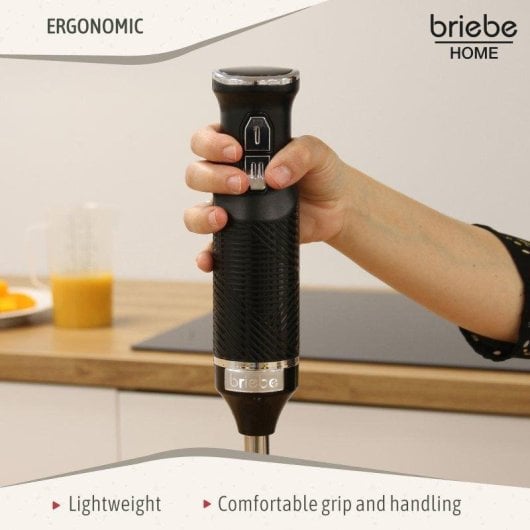 Stabmixer Briebe Hb1173blk 600W Schwarz Edelstahlklingen 2 Geschwindigkeiten