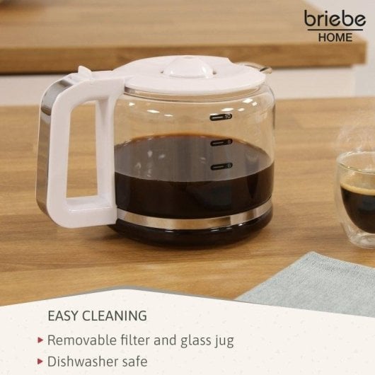 Kaffeemaschine Filter Briebe CM1171WHT 1,25L 10 Tassen Tropfstopp Automatik Weiß