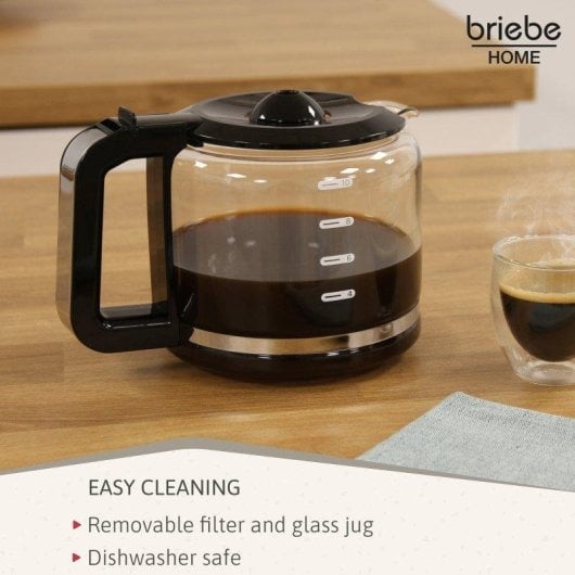 Kaffeemaschine Filter Briebe Skt1188blk Elegance 10 Tassen mit Milchaufschäumer
