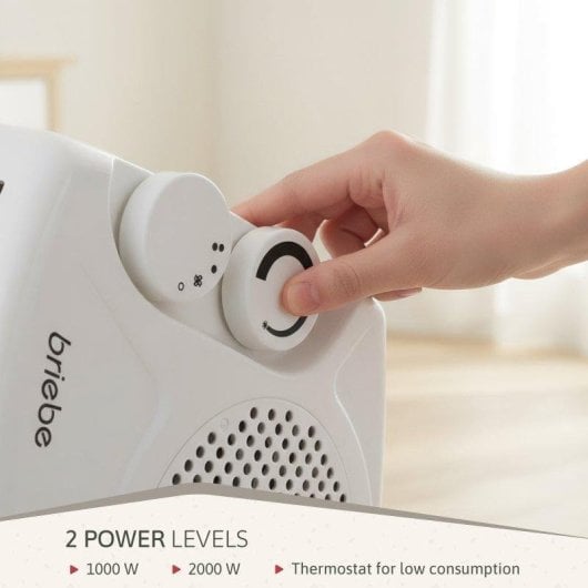 Aquecedor Briebe HT1181 Baixo Consumo 2000W Ar Quente e Frio Termostato Branco