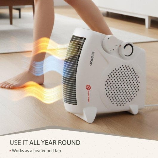 Aquecedor Briebe HT1181 Baixo Consumo 2000W Ar Quente e Frio Termostato Branco