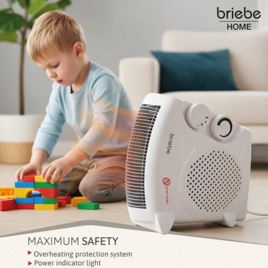 Aquecedor Briebe HT1181 Baixo Consumo 2000W Ar Quente e Frio Termostato Branco