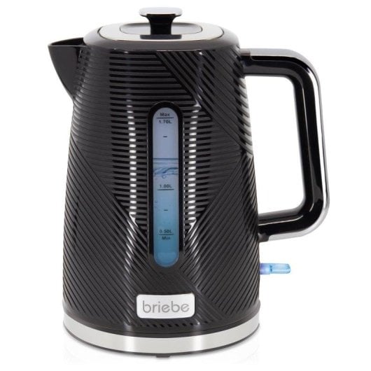 Bouilloire électrique Briebe KT1168BLK 1,7 L 2200 W sans BPA noire