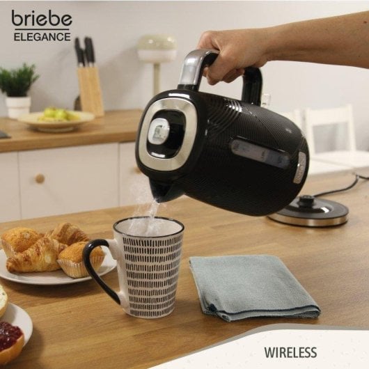 Bouilloire électrique Briebe KT1168BLK 1,7 L 2200 W sans BPA noire