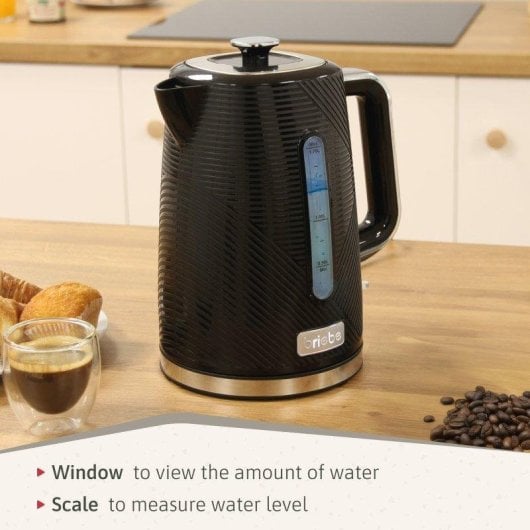 Bouilloire électrique Briebe KT1168BLK 1,7 L 2200 W sans BPA noire
