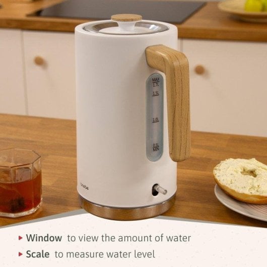 Bollitore elettrico Briebe KT1165WHT 1,7L 2200W Acciaio Inox Nordic Design Bianco