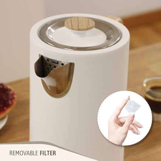 Bollitore elettrico Briebe KT1165WHT 1,7L 2200W Acciaio Inox Nordic Design Bianco